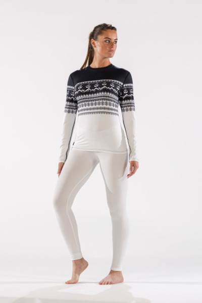 Термобелье футболка COZY FAIRISLE CREW NECK женская (XS, 020 Black, , , , , )