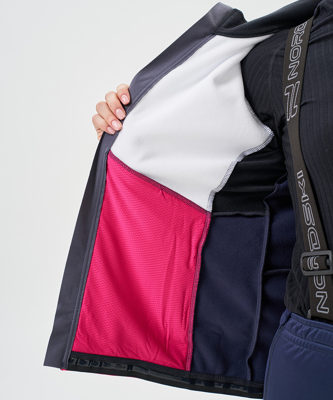 Тренировочная куртка Nordski Advance White/Pink/Blueberry W (44-XL, White/Orchid/Black, , , , , )