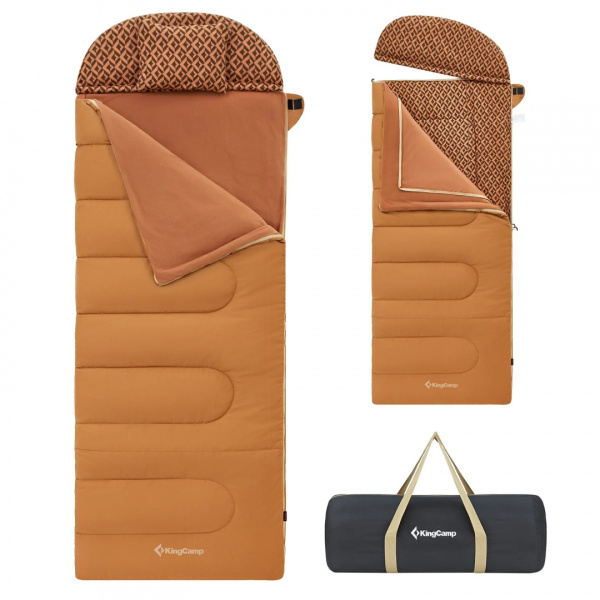 King Camp 2201 forest 400 -15°с 230х90 спальный мешок (-15°с, коричневый левый)