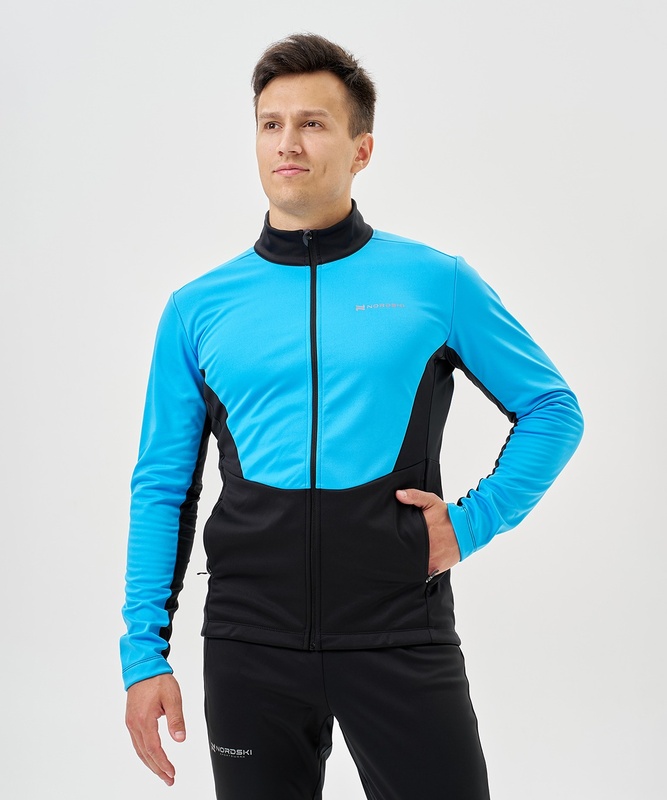 Тренировочная куртка Nordski Advance Light Blue/Black (52-XL, Light Blue/Black, , , , , )