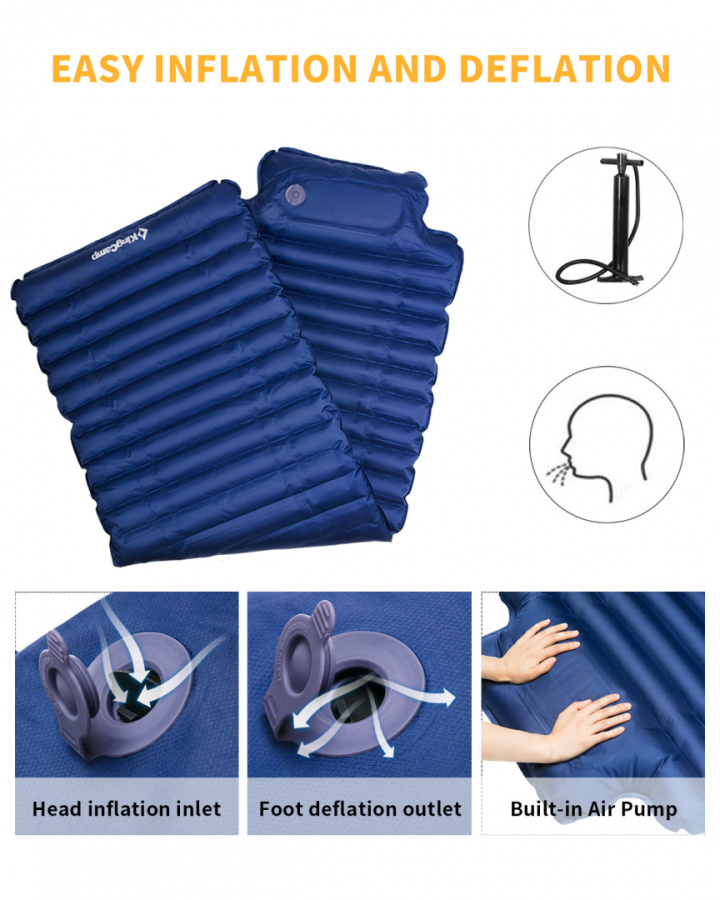 1903 COMFORT LIGHT коврик надувной (синий, 189 х 66 х 7/11 см)