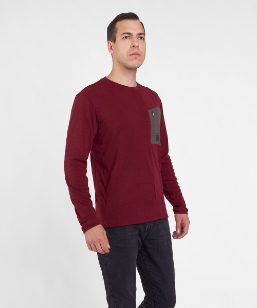 Футболка с длинным рукавом QR LS Мужская (S, 1100/бордовый, , , , , )