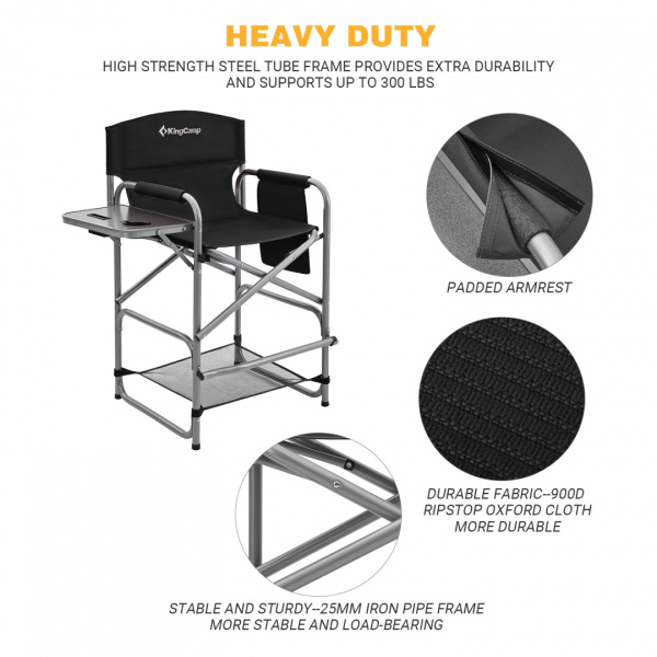 King Camp 2023 tall director chair кресло скл. сталь (82/58×59×67/103 cm)