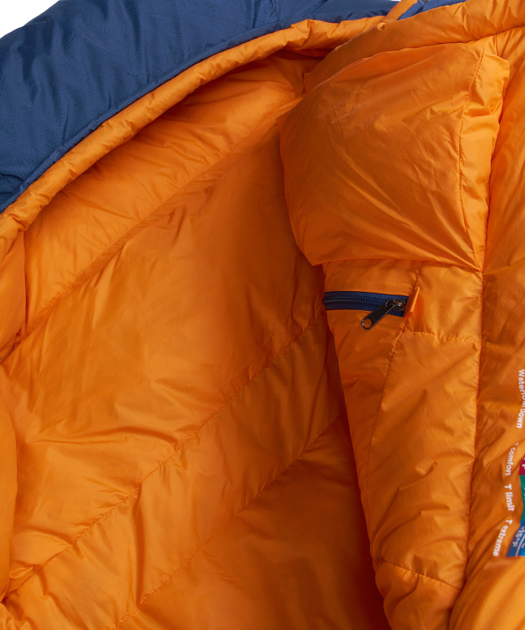 Спальный мешок пуховый Yeti-20C left (Long, 9723/деним/оранжевый, , , , , )