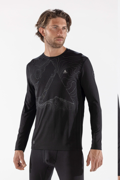 Термобелье футболка мужская MENS BODYFIT CONTOUR CREW NECK (M, 020 Black, , , , , )