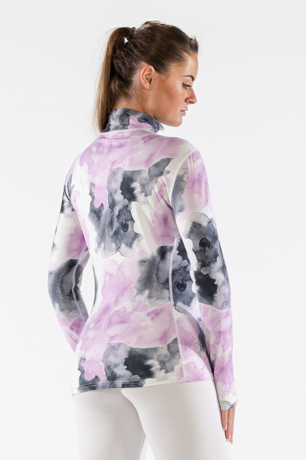 Термобелье водолазка женская COZY WATERCOLOUR ZIP NECK (L, 710 Pink, , , , , )
