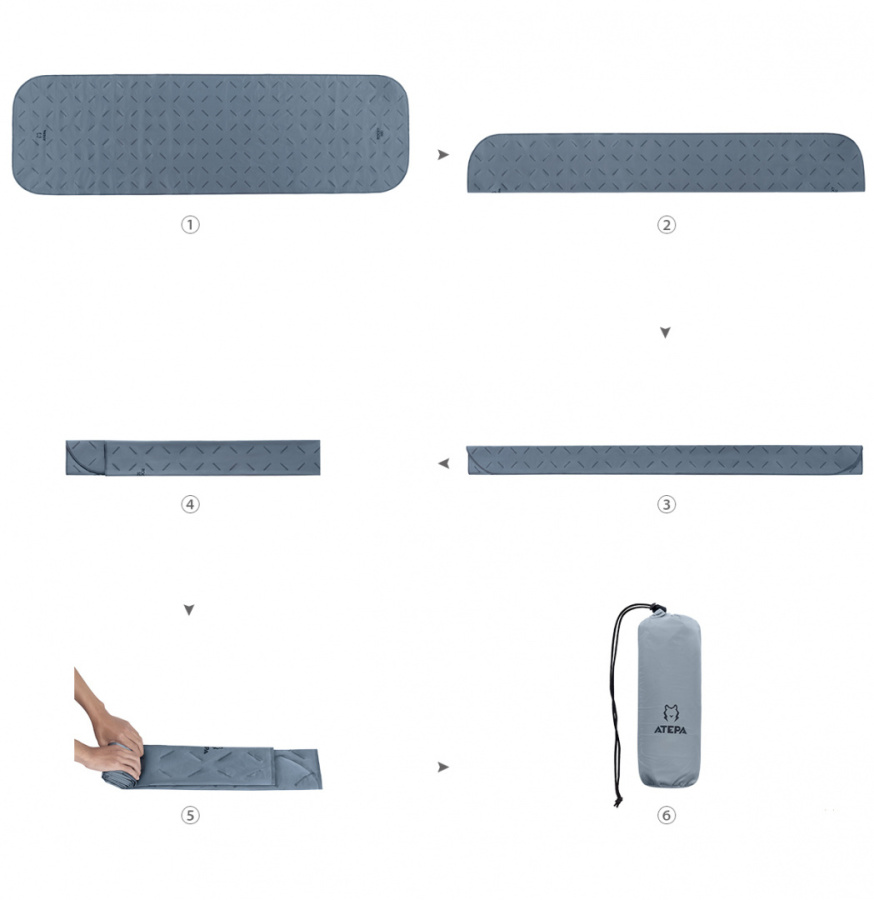 1008 MATTRESS коврик надувной (св. серый, 189х58х6 см)