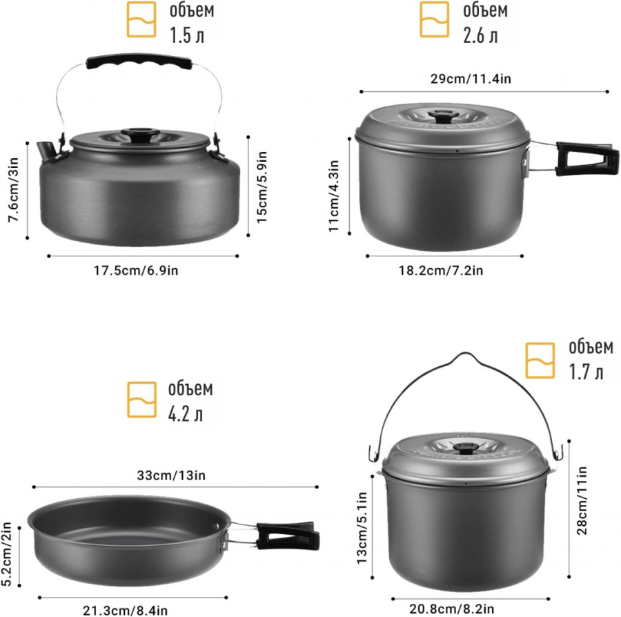 BULin bl200-c9 набор посуды на 6-7 чел.