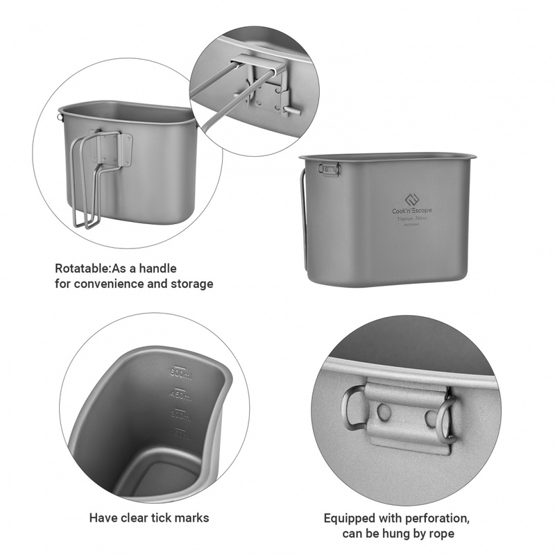 Cook 'n' Escape ca2117 titanium canteen mesh kit набор походной посуды