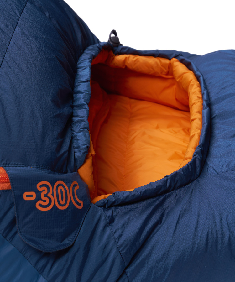 Спальный мешок пуховый Yeti-30C right (Long, 9723/деним/оранжевый, , , , , )