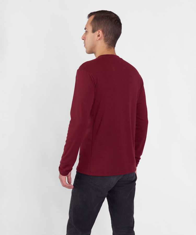 Футболка с длинным рукавом QR LS Мужская (S, 1100/бордовый, , , , , )