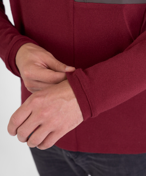 Футболка с длинным рукавом QR LS Мужская (S, 1100/бордовый, , , , , )