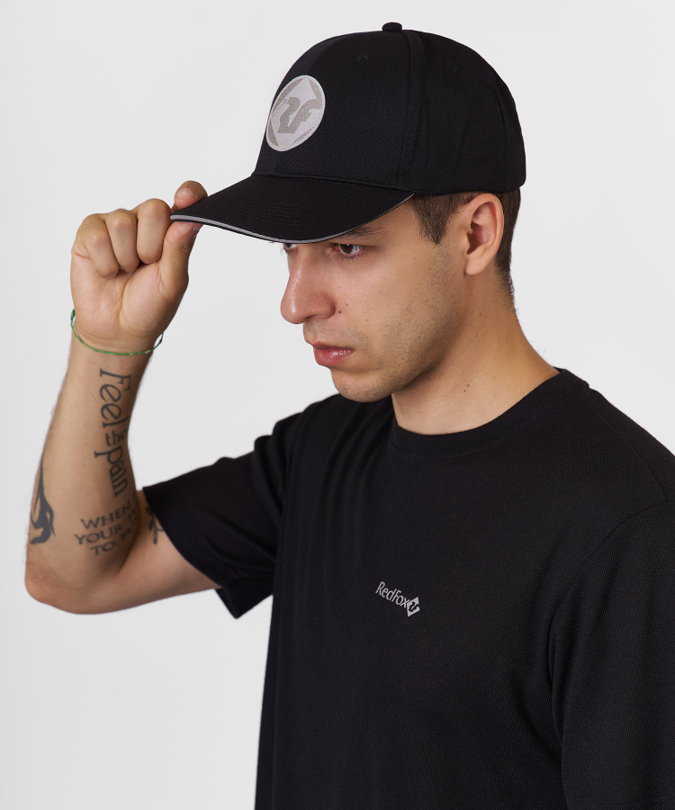 Кепка со светоотражающим кантом (, Черный, , , , , )