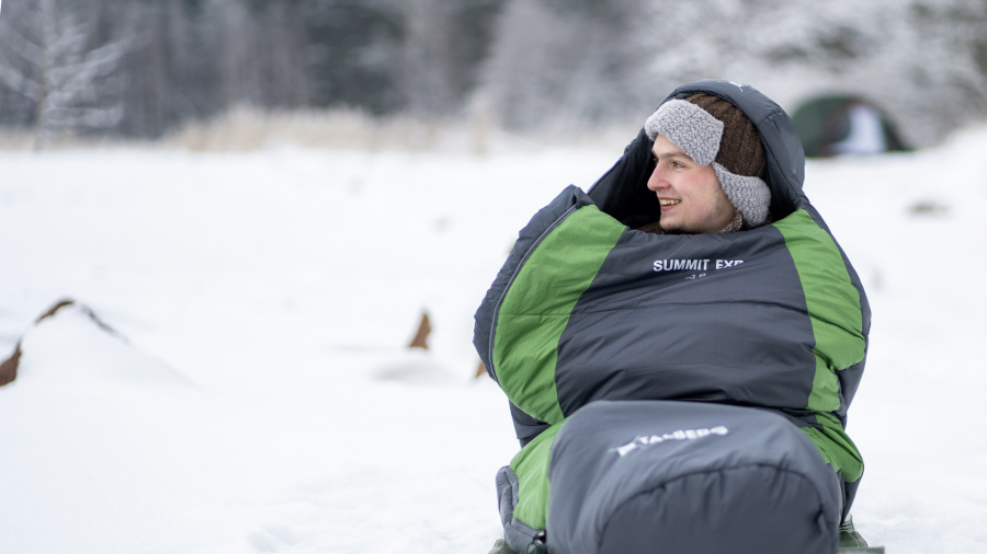 SUMMIT EXP -18°C спальный мешок (-18С, серый/зеленый правый)