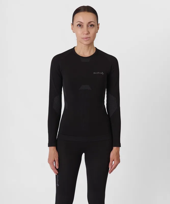 Первый слой фуфайка с длинным рукавом Active Seamless Женская (XS-S, 1000/черный, , , , , )
