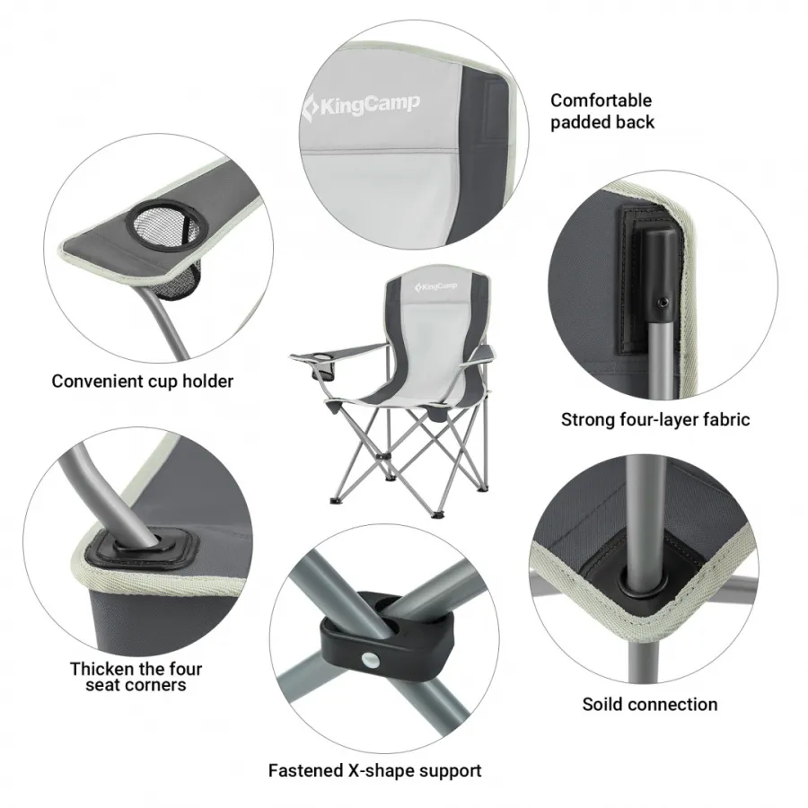 3818 Arms Chair кресло скл. cталь (84Х50Х96, сине-серый)