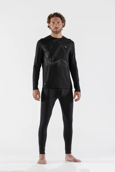 Термобелье футболка мужская MENS BODYFIT CONTOUR CREW NECK (L, 020 Black, , , , , )