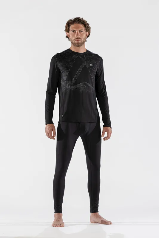 Термобелье футболка мужская MENS BODYFIT CONTOUR CREW NECK (L, 020 Black, , , , , )