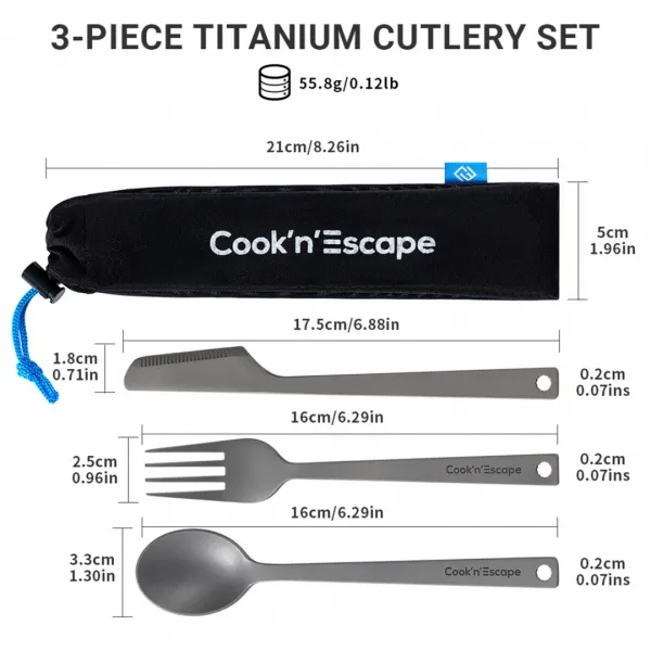 CA2005 3-Piece Titanium Cutlery Set Набор стол. приборов