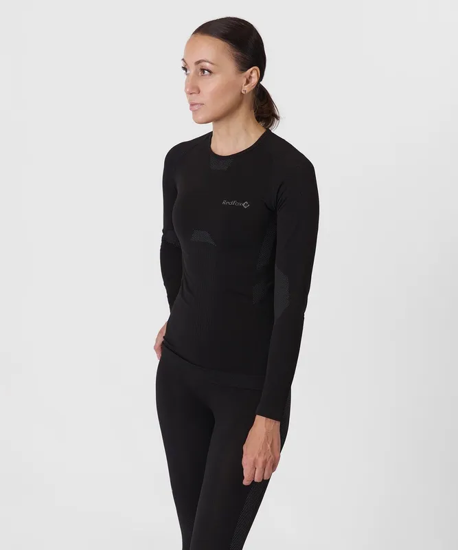 Первый слой фуфайка с длинным рукавом Active Seamless Женская (XS-S, 1000/черный, , , , , )