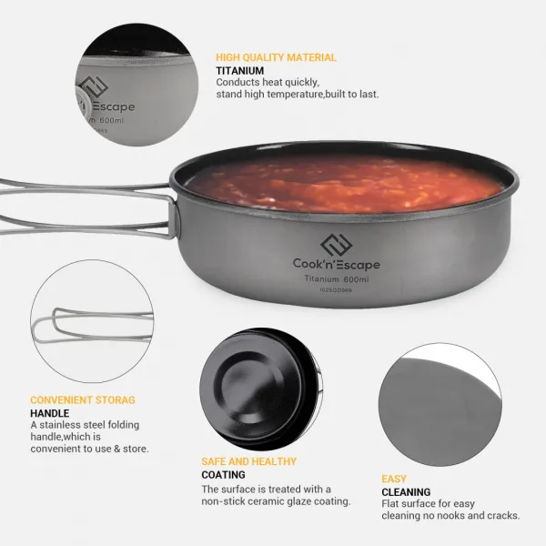 CA2109 Titanium frying pan сковорода со складными ручками