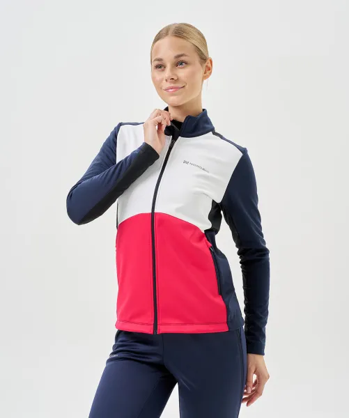 Тренировочная куртка Nordski Advance White/Pink/Blueberry W (38-S, White/Orchid/Black, , , , , )